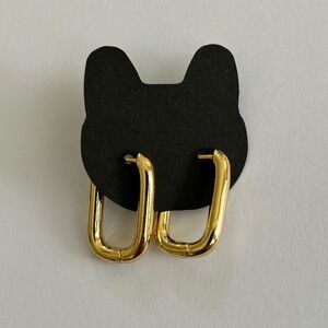 Gold Rectangular Hoop Earrings